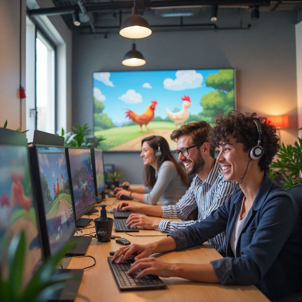 Chicken Road development team in the office